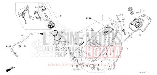 RESERVOIR A CARBURANT/POMPE A CARBURANT NC750XAS de 2025